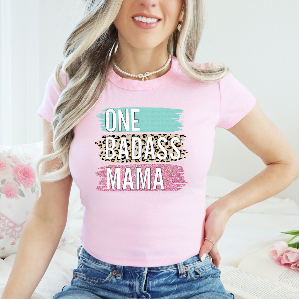 One Badass Mom Pink Unisex T Shirt