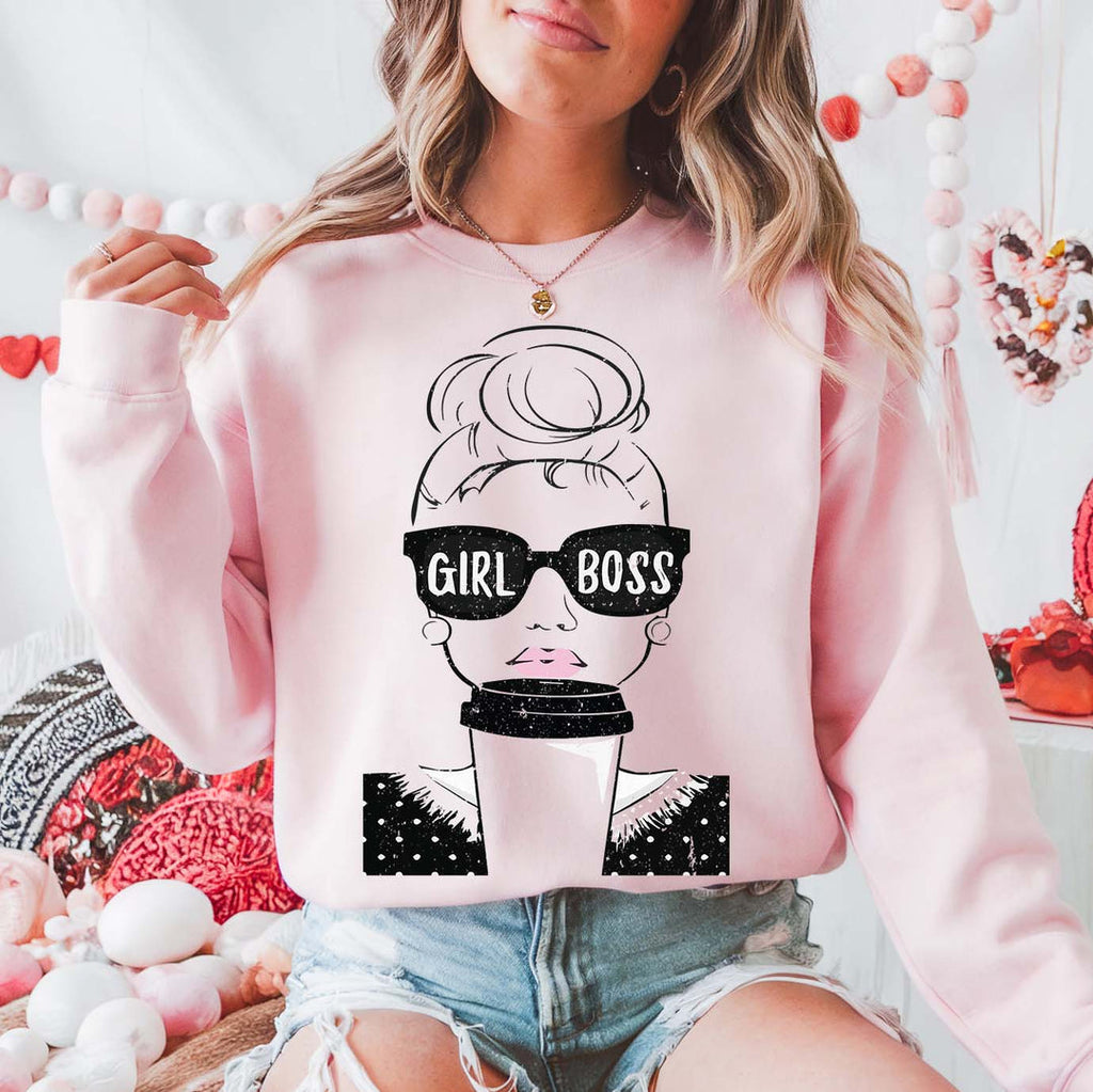 Girl Boss Sunnies Pink Unisex Sweatshirt