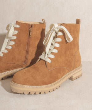 The Amora Camel Military Booties