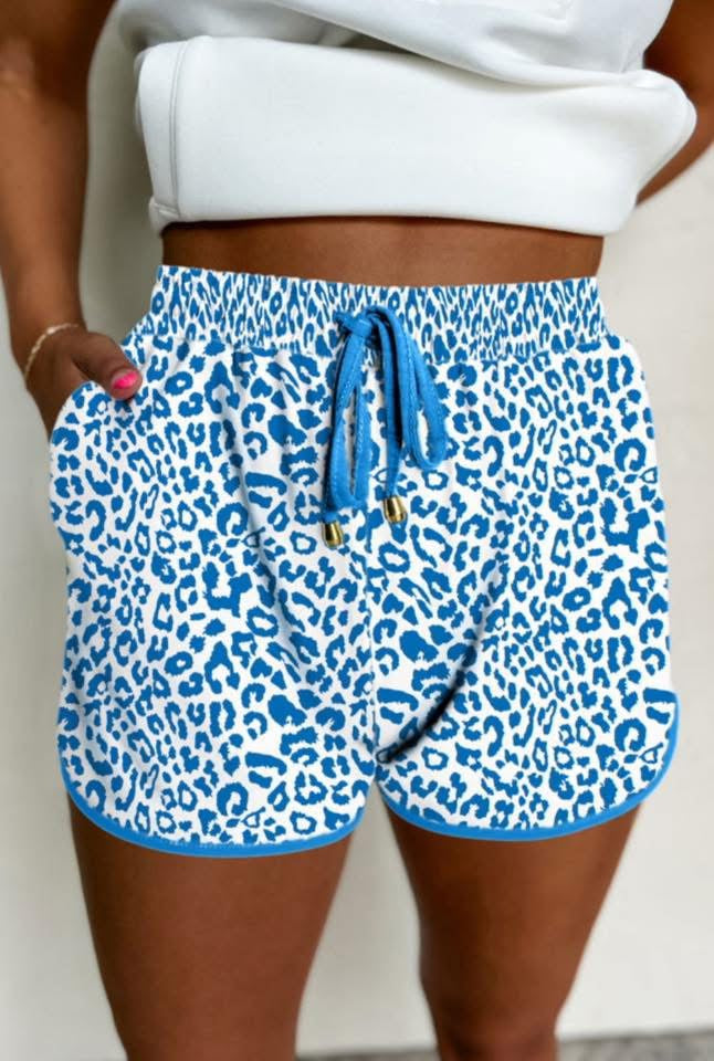 Against The Odds Blue Leopard Lounge Shorts