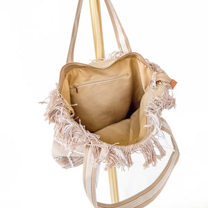 The Faye Fringe Tan Tote Bag