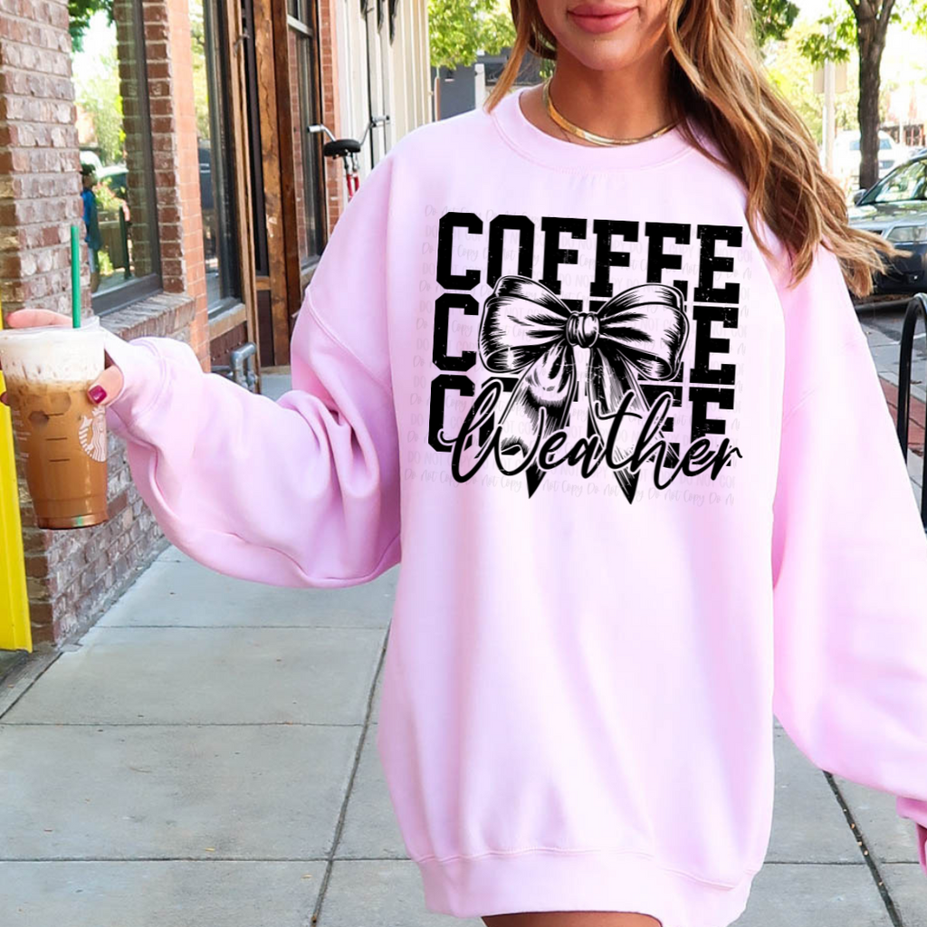 Coffee Weather Pink Unisex Sweatshirt