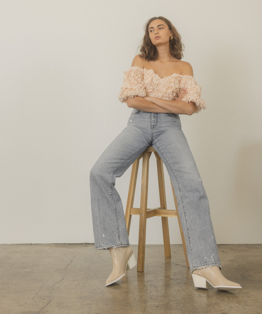 The Dawn Taupe Paneled Western Bootie