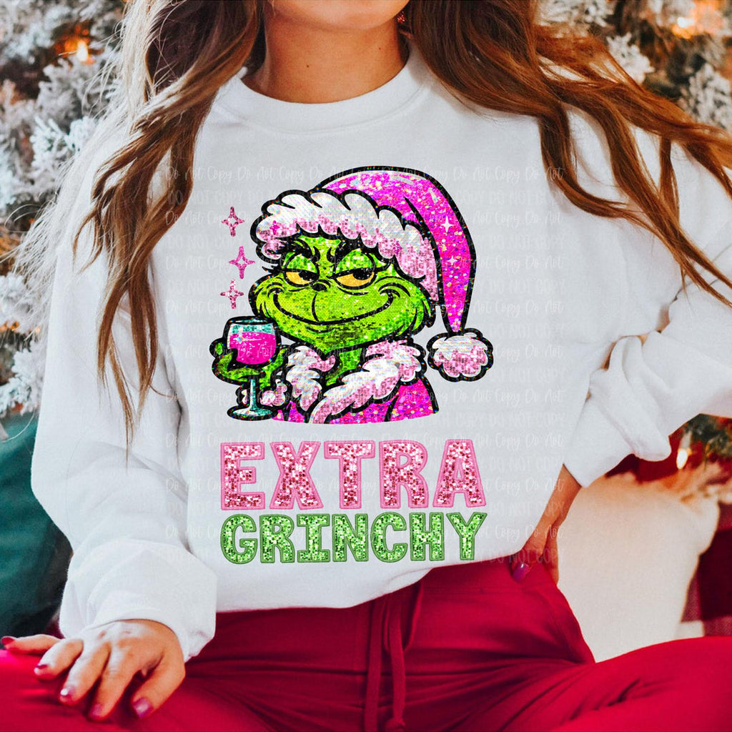 Extra Grinchy White Unisex Sweatshirt