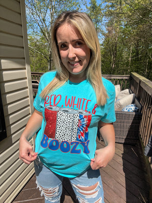 Red White & Boozy Blue Unisex Cotton T-Shirt