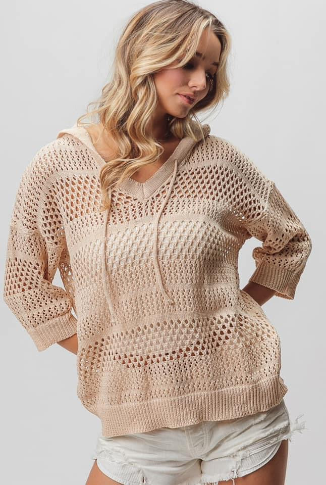 PREORDER Beachin’ Babe Oatmeal Lightweight Cover Up
