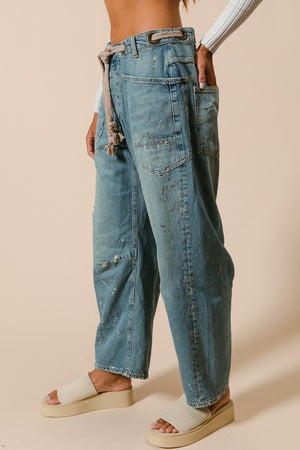 The Make Her Mine Braided Washed Denim Pants