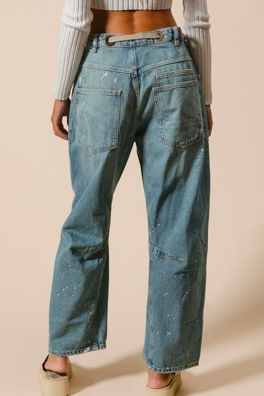 The Make Her Mine Braided Washed Denim Pants