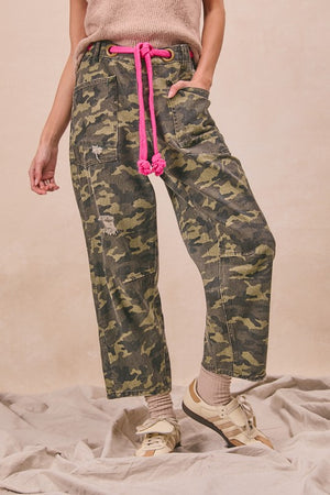The Make Her Mine Pink Camo Braided Pants