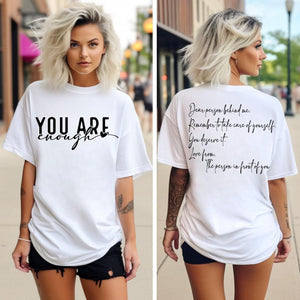 You Are Enough White Cotton T-Shirt