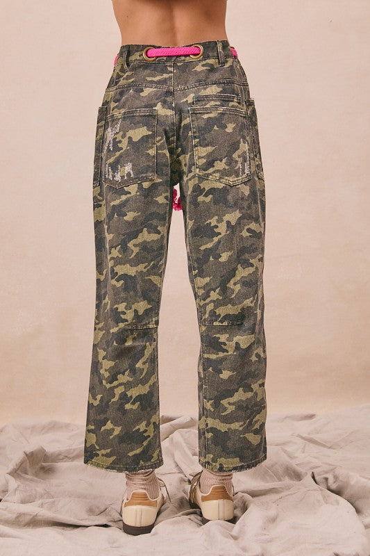 The Make Her Mine Pink Camo Braided Pants