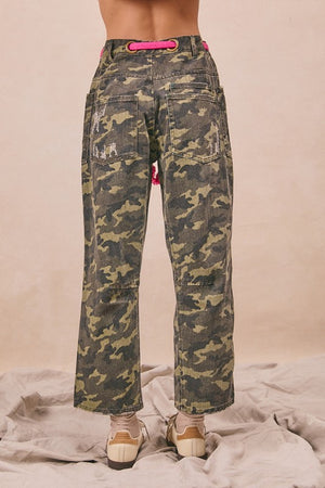 The Make Her Mine Pink Camo Braided Pants