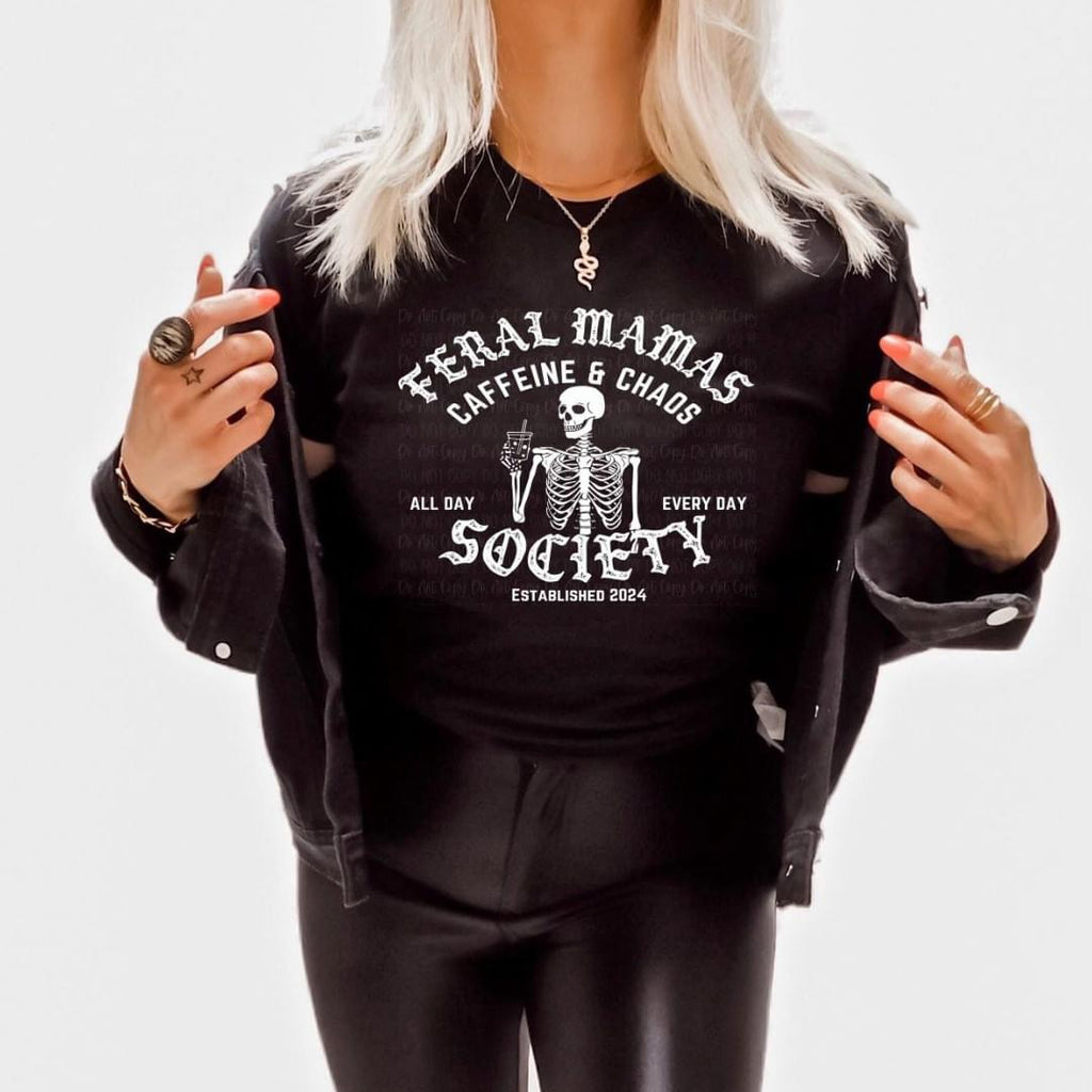 PREORDER Feral Moms Society Black Cotton T-Shirt