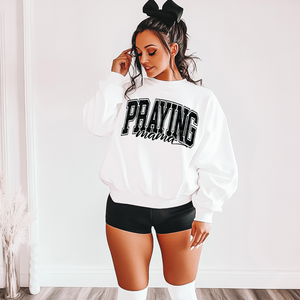 Praying Mama White Unisex Sweatshirt