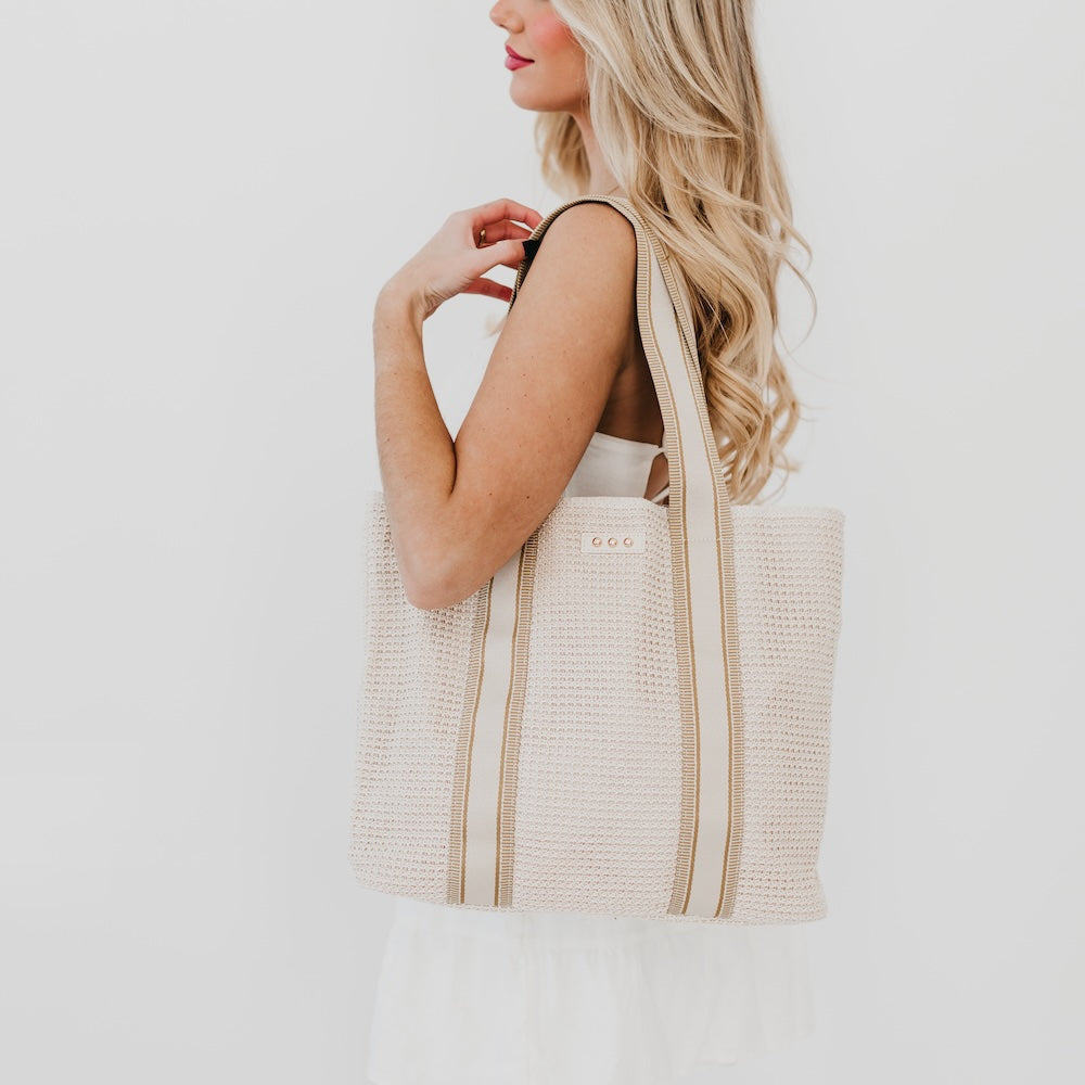 The Ruby Raffia Cream Tote Bag