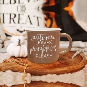 Autumn Leaves Pumpkins Please Brown Coffee Mug