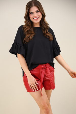 The Rebecca Black Ruffle Sleeve Top