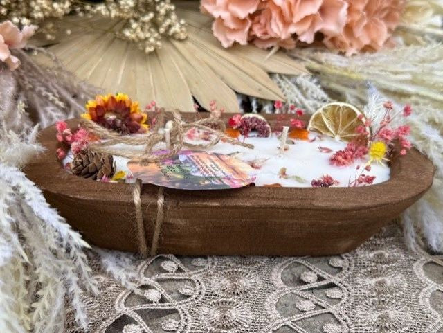Spa Floral 8.5” Dough Candle Bowl
