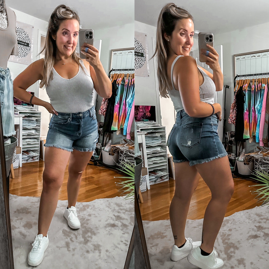 Moonlight Magic High Rise Risen Denim Shorts