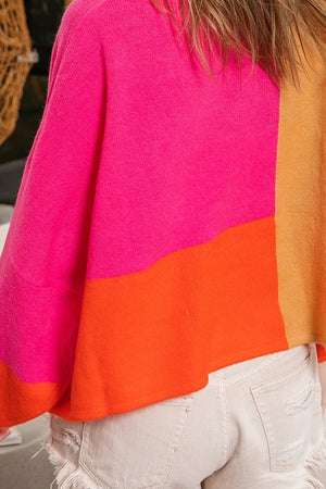 Made For More Pink Color Block Long Sleeve Sweater
