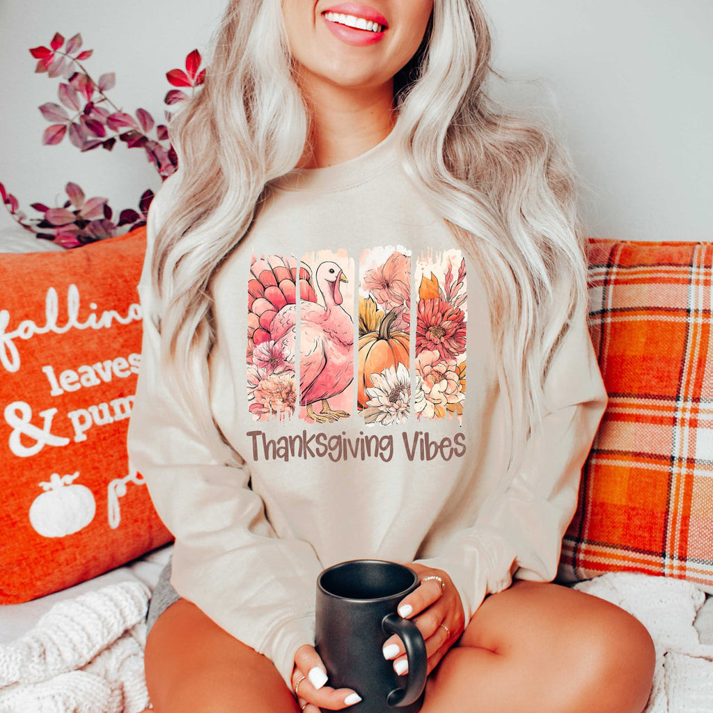 Thanksgiving Vibes Sand Unisex Sweatshirt