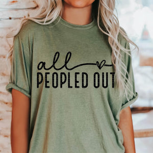 All Peopled Out Green Unisex T-Shirt