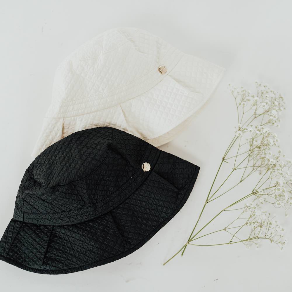 The Frankie Black Quilted Bucket Hat