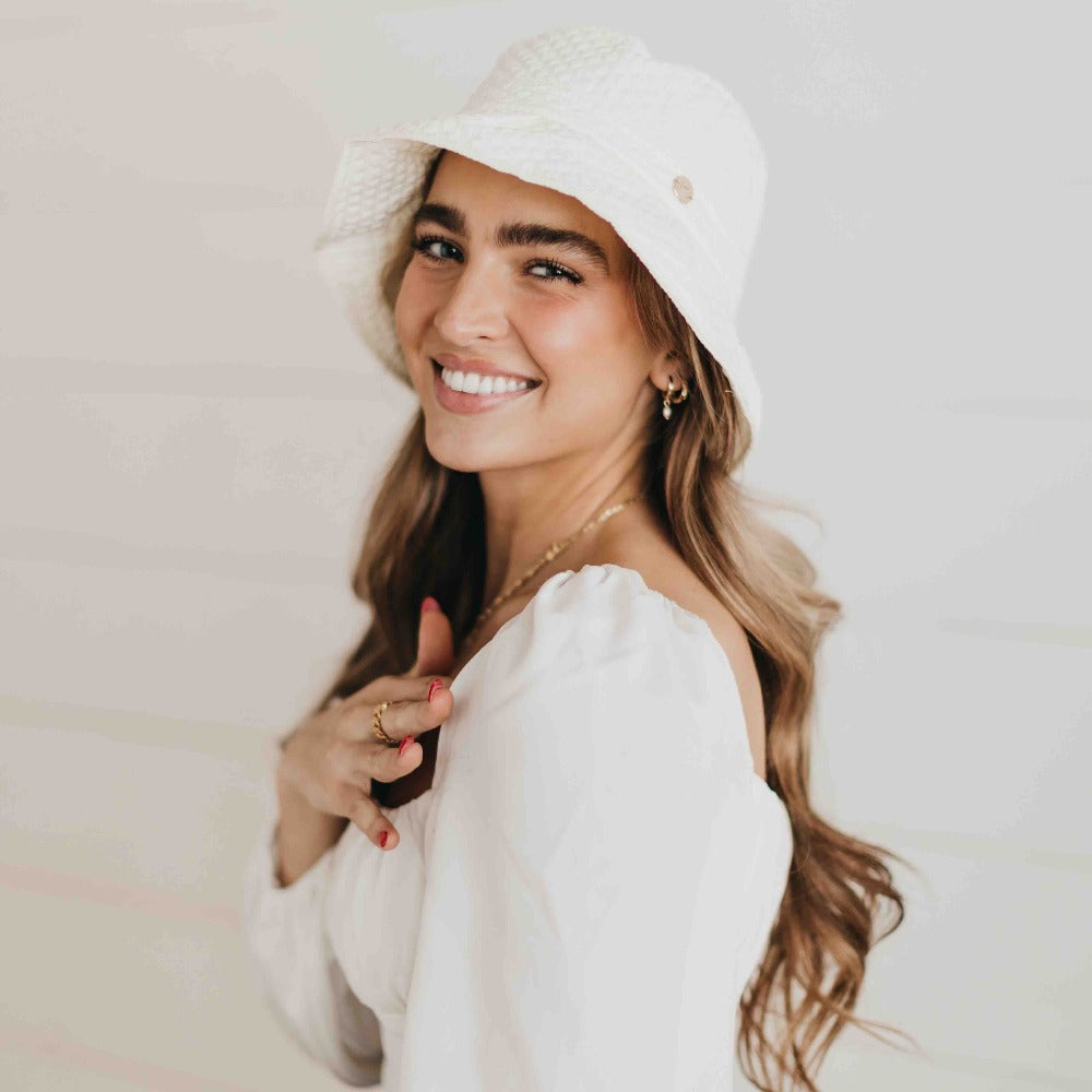 The Frankie Cream Quilted Bucket Hat