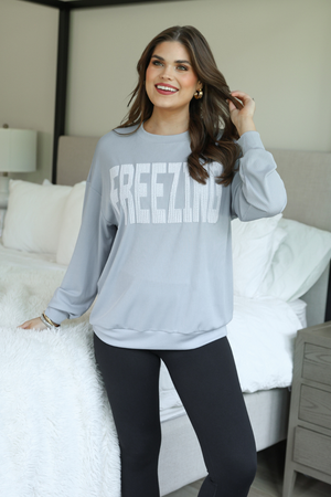 Freezing Embroidered Ribbed Pullover