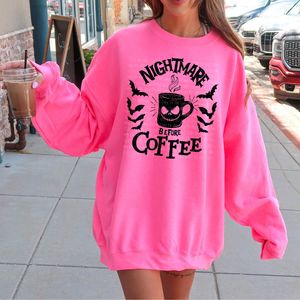 Nightmare Before Coffee Pink Unisex Sweatshirt