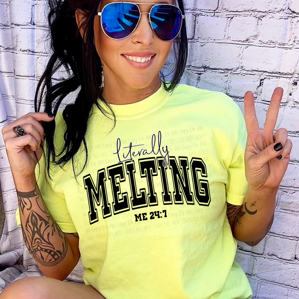 Literally Melting Neon Yellow Unisex T-Shirt