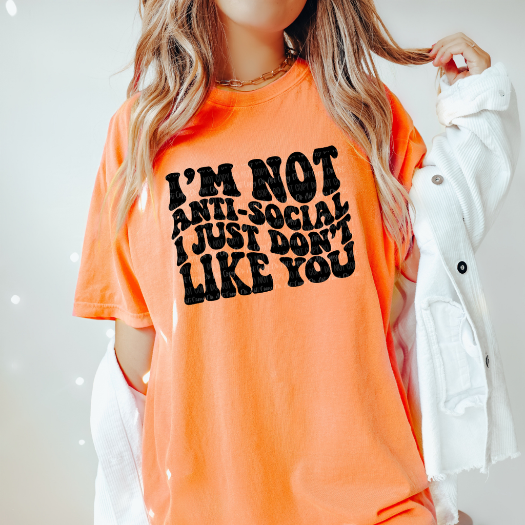 I’m Not Anti Social Orange Unisex T-Shirt