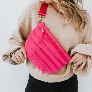 Hot Pink Jolie Puffer Belt Bag