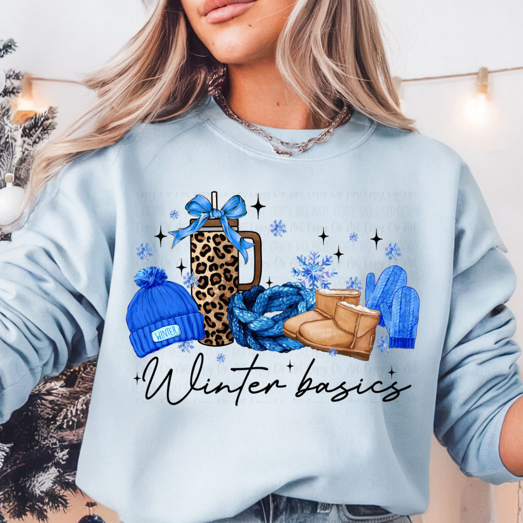 Winter Basics Blue Unisex Sweatshirt