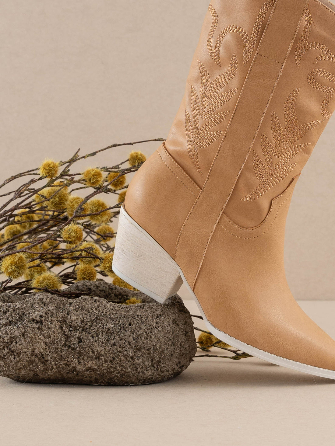 The Sephira Tan Embroidered Western Boot