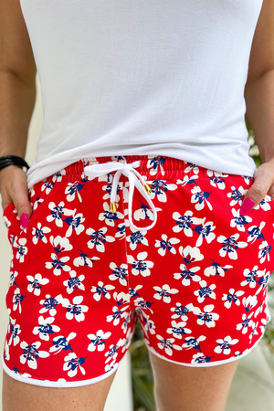 Rebel Floral Drawstring Everyday Shorts