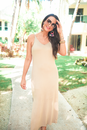 The Hannah Taupe Maxi Dress