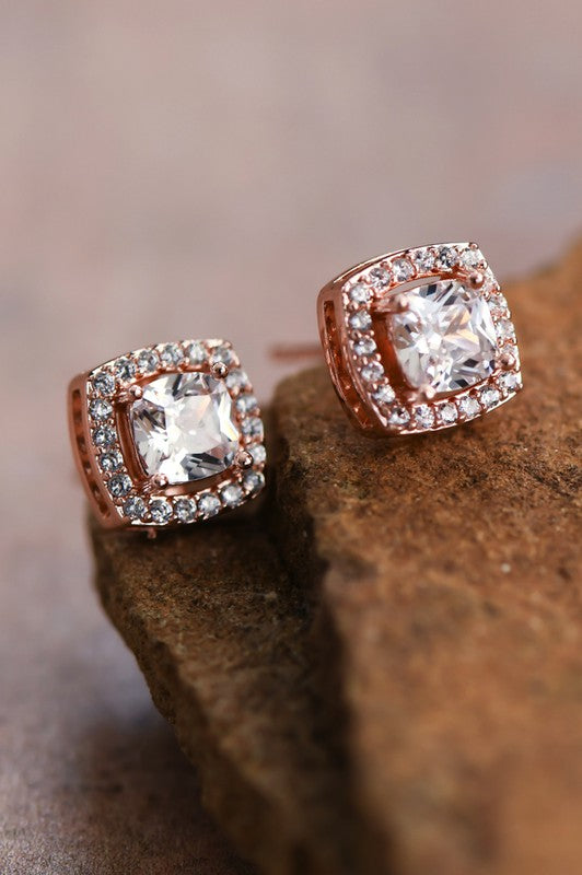 The Charlotte Rose Gold Glass Crystal Studs