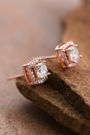 The Charlotte Rose Gold Glass Crystal Studs