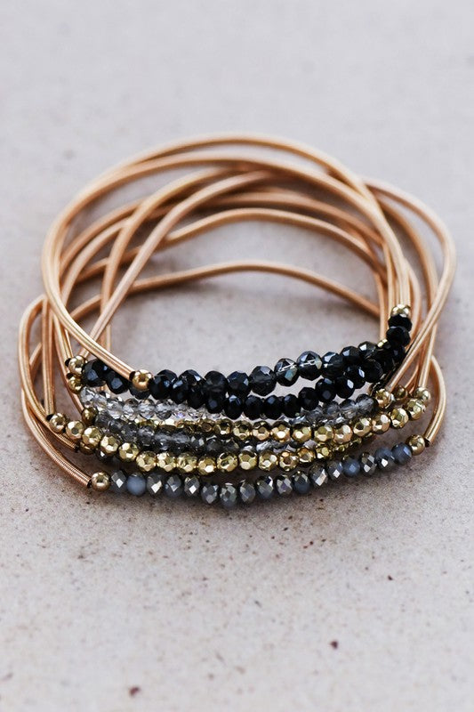 The Estelle Stretchy Layered Guitar String Bracelet Stack