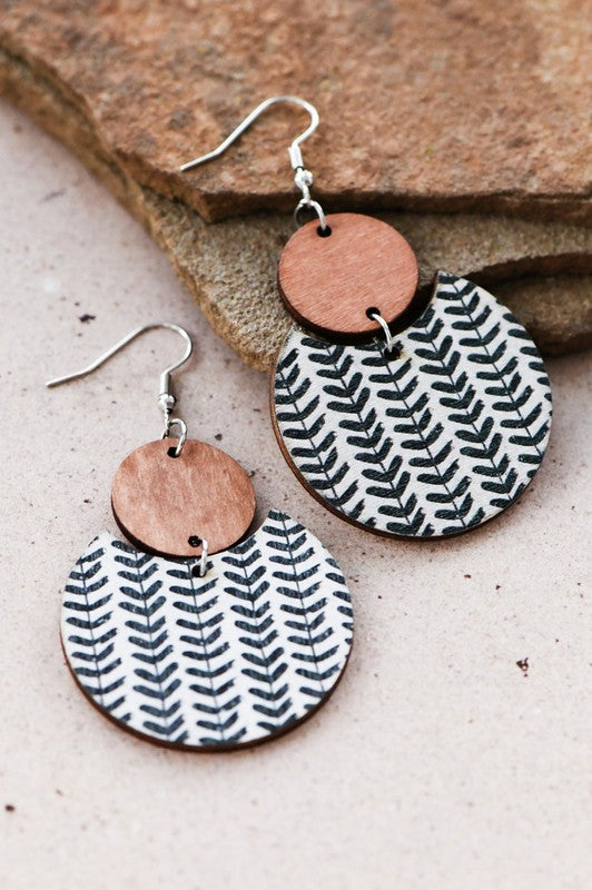 The Luna Wooden Drop Earrings