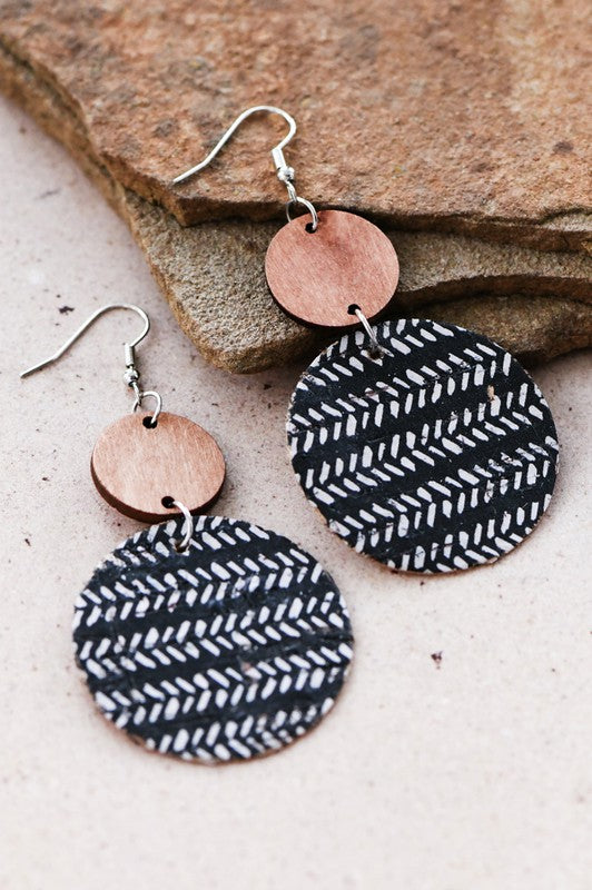 The Bella Wooden Drop Earrings
