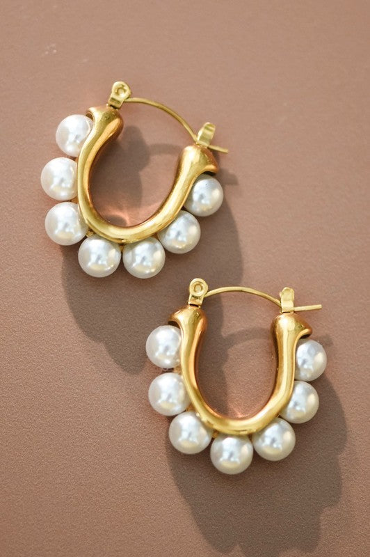 The Chloe Pearl Hoop Earrings