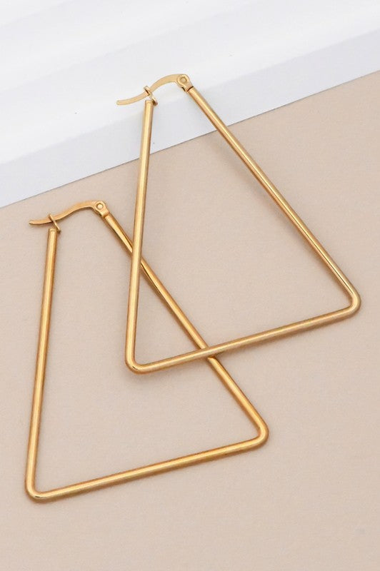 The Olivia Triangle Stainless Steel Hoops
