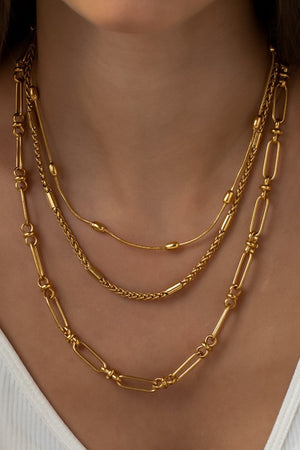 The Monica Triple Layered Chain Necklace