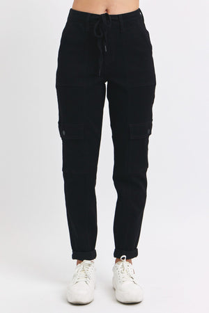 She’s All That Black High Waist Judy Blue Cargo Joggers