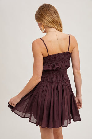 Coast To Coast Plum Spaghetti Strap Mini Dress