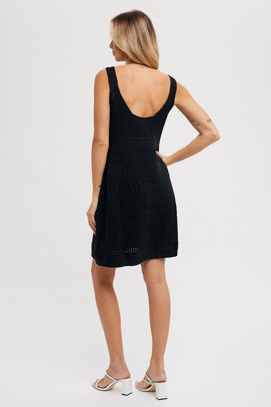 Beachin’ Babe Black Knit Sleeveless Shift Dress