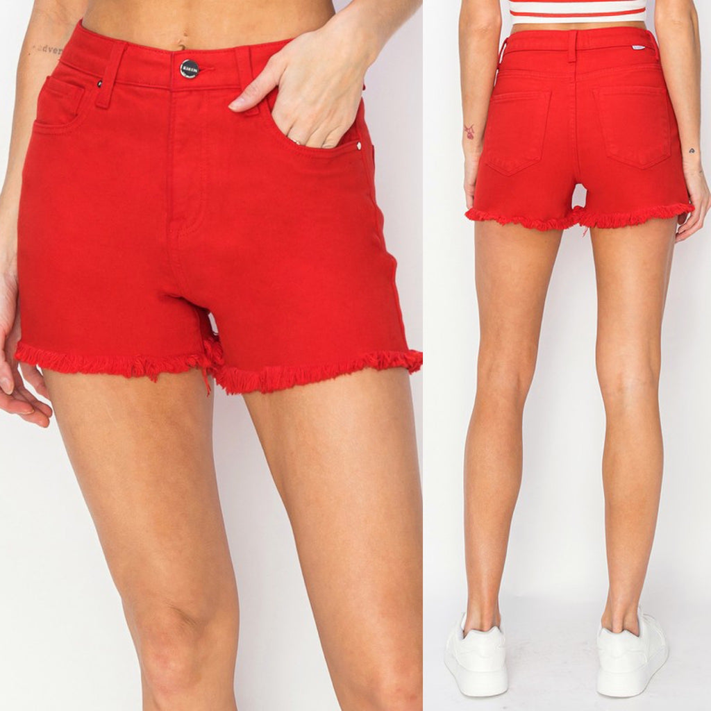 Me Before You Fiesta High Rise Tummy Control Risen Denim Shorts