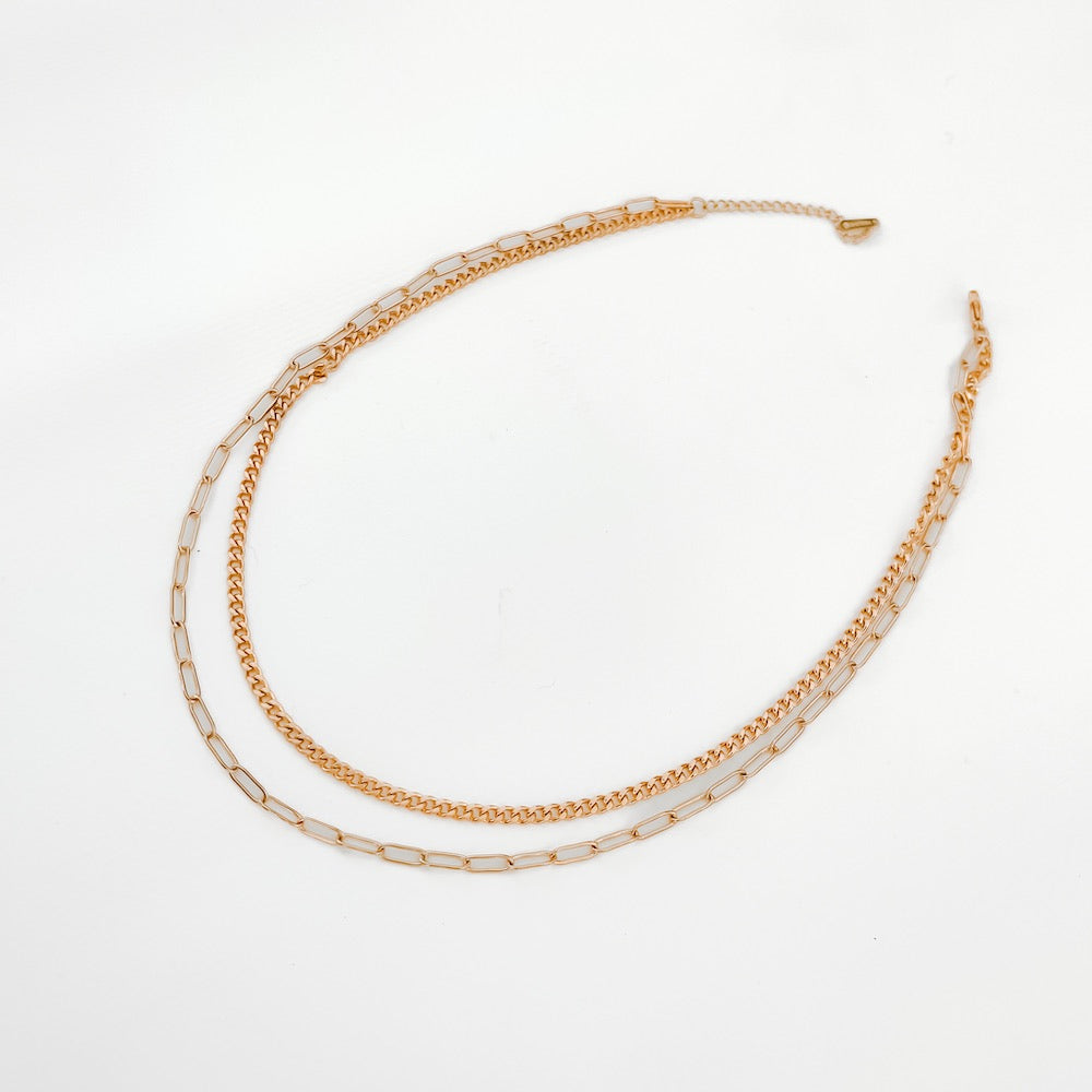 Champagne Raine Rope Chain Layered Necklace